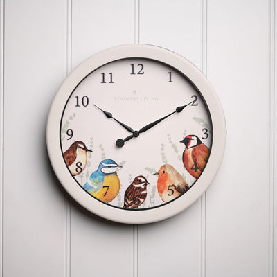 Country Living. Garden Birds Outdoor Wall Clock 9" (21cm) *NEW* - timeframedclocks