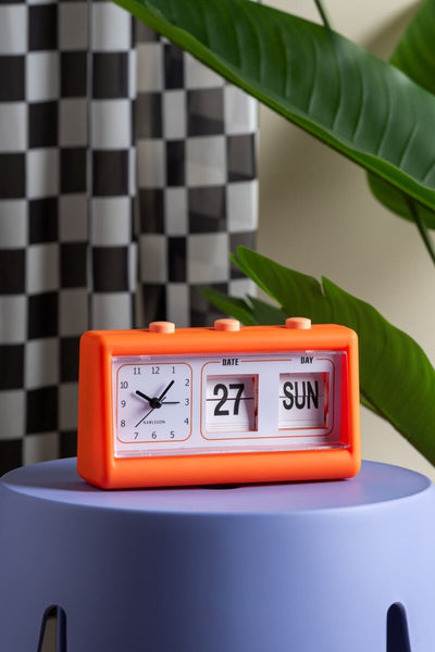 Karlsson® Alarm Clock Data Flip Bright Orange *NEW COMING SOON* - timeframedclocks