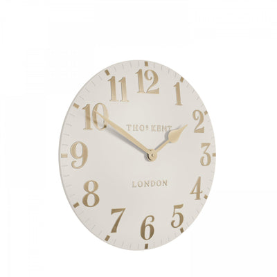 Thomas Kent London. Arabic Wall Clock 12" (31cm) Oatmeal *NEW* - timeframedclocks