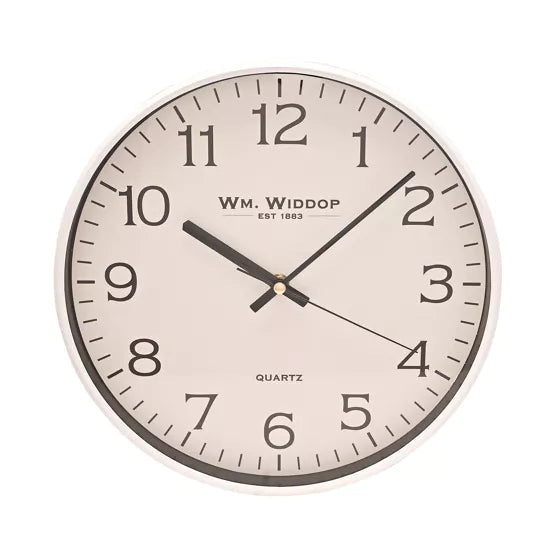 WM.Widdop® Slimline Wall Clock White Case *NEW* timeframed clocks