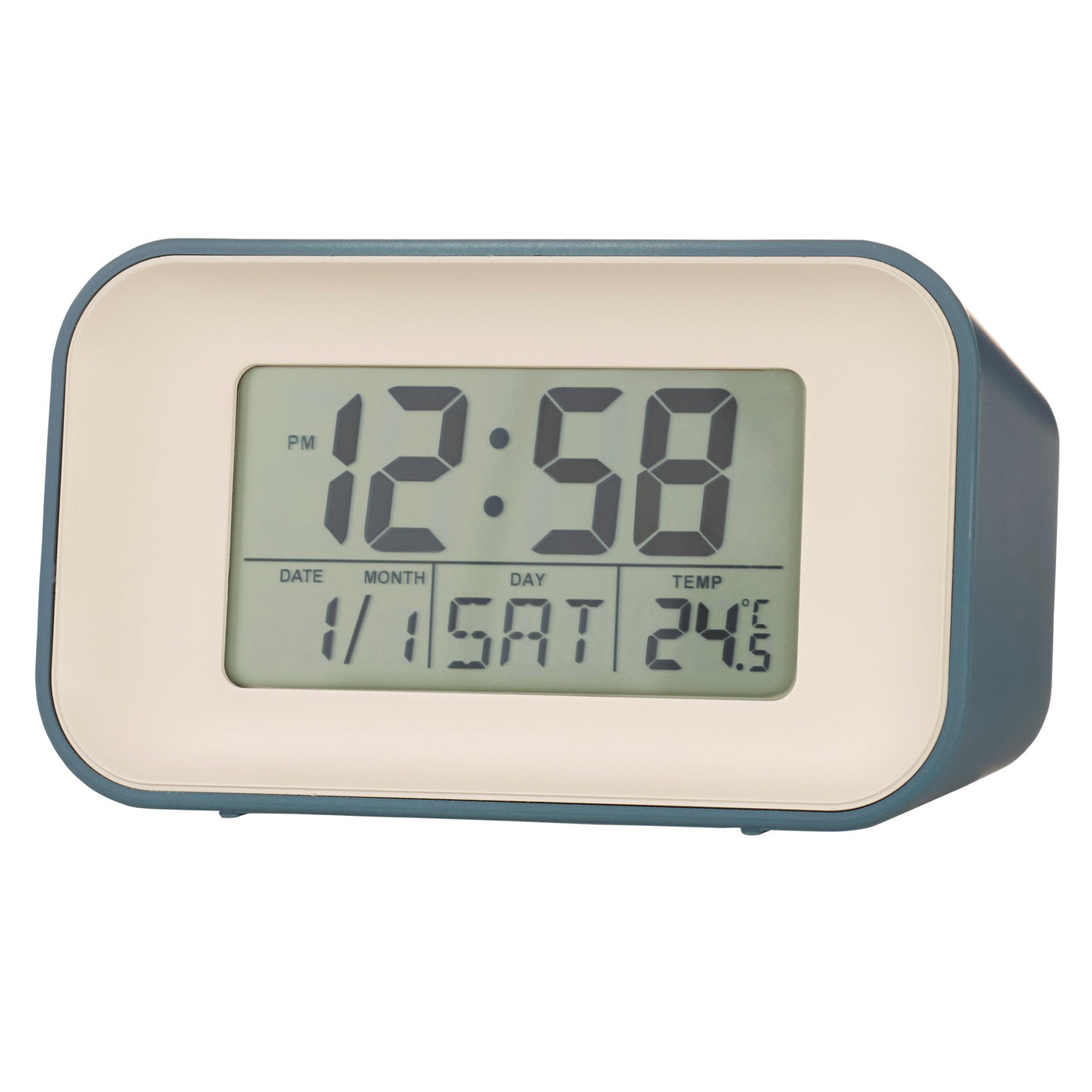 Acctim Alta Alarm Clock Storm Blue - timeframedclocks