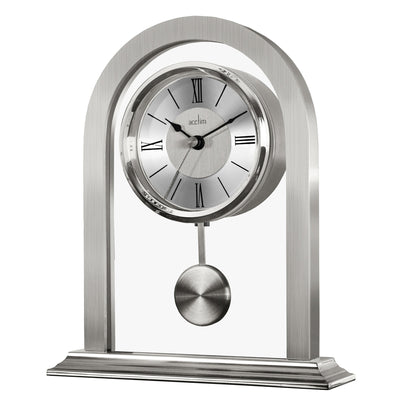 Acctim Colney Arched Pendulum Table Clock Silver *STOCK DUE JUNE* - timeframedclocks