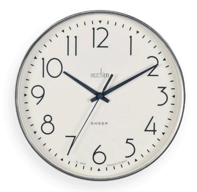 Acctim Earl Wall Clock Chrome *NEW* - timeframedclocks