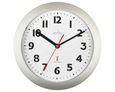 Acctim Parona Radio Controlled Wall Clock Silver - timeframedclocks