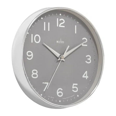 Acctim Rand Wall Clock Chrome/Grey *NEW* - timeframedclocks