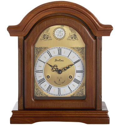 Acctim Redbridge Radio Controlled Mahogany Effect Wooden Mantel Clock - timeframedclocks