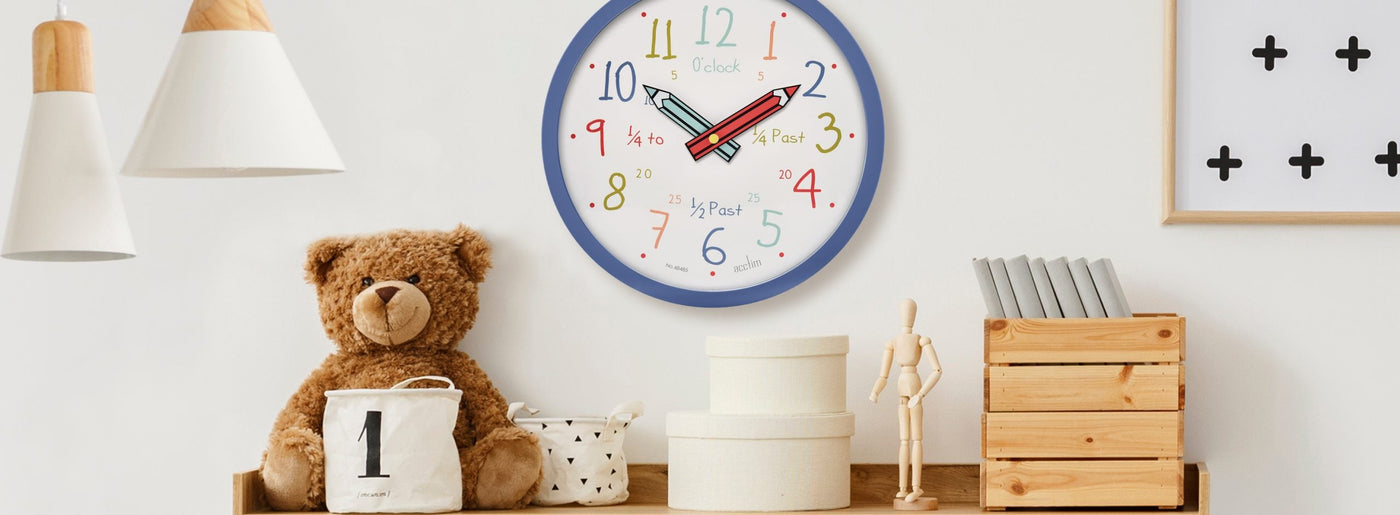 Acctim Wickford Children's Wall Clock Blue - timeframedclocks