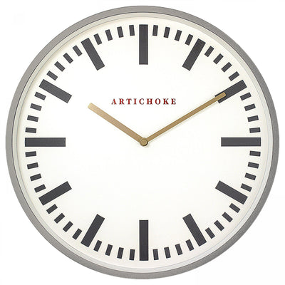 Artichoke Station Wall Clock 12" (31 cm) Grey - timeframedclocks