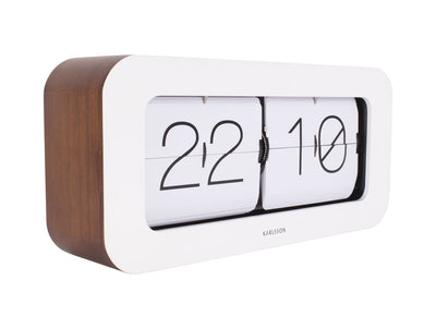 Karlsson Matiz Flip Flap Desk Or Wall Clock White - timeframedclocks