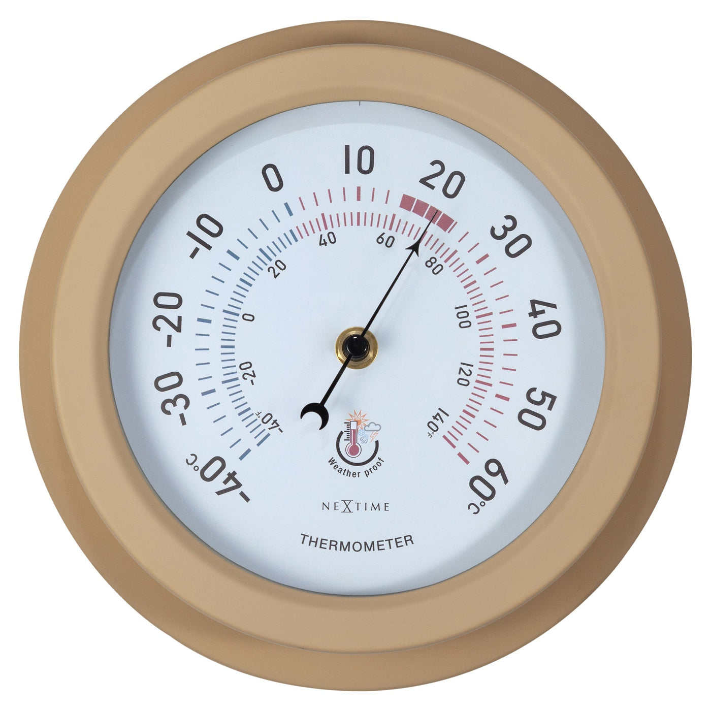 NeXtime Outdoor Thermometer Metal Brown Lily - timeframedclocks