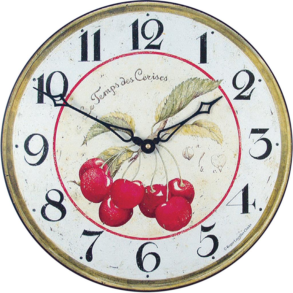 Roger Lascelles London. Red Cherries French Wall Clock - timeframedclocks