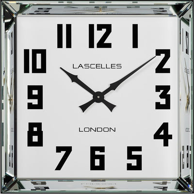 Roger Lascelles London. Clocks Manhattan Square Mirrored Wall Clock - timeframedclocks