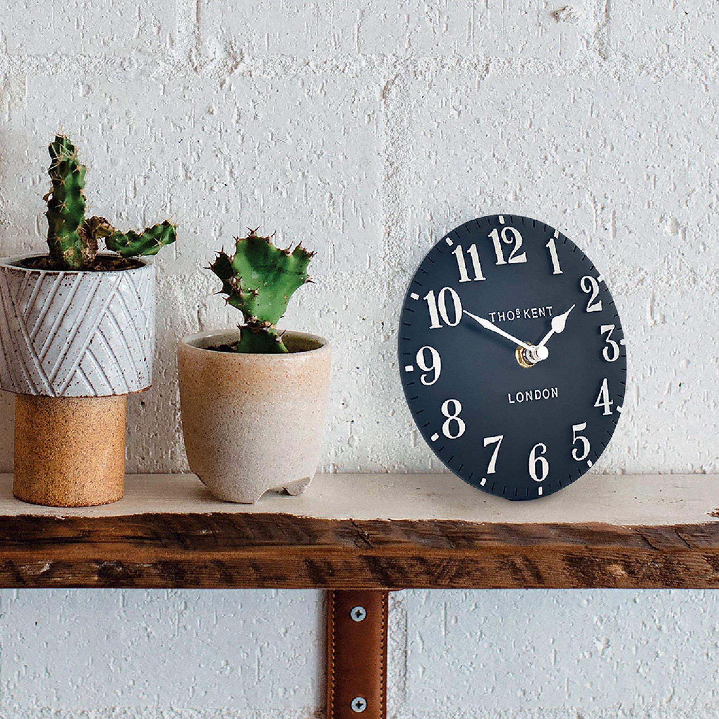 Thomas Kent London. Arabic Mantel Clock 6" (15cm) Ink Blue  timeframed ...