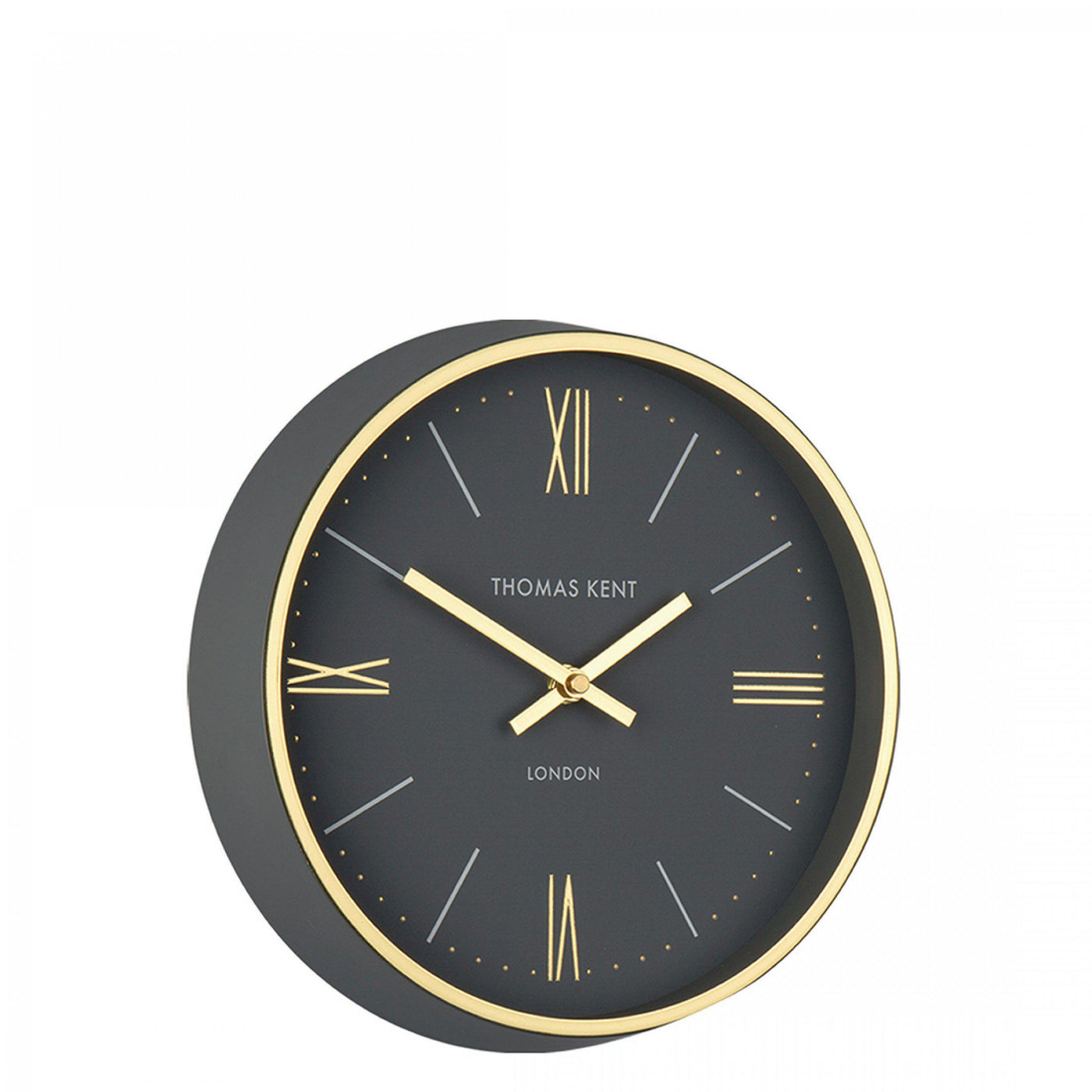 Thomas Kent London. Hampton Wall Clock 10" (26 cm) Charcoal Grey *TO CLEAR* - timeframedclocks