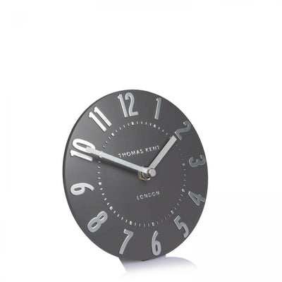 Thomas Kent London. Mulberry Mantel Clock 6" (15cm) Graphite Silver - timeframedclocks