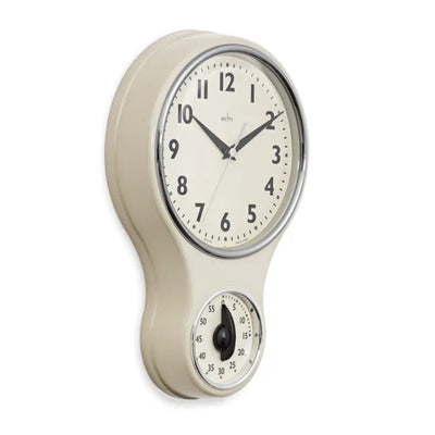 Acctim Retro Style Kitchen Time Mechanical Clock & Timer Cream *TO CLEAR* - timeframedclocks