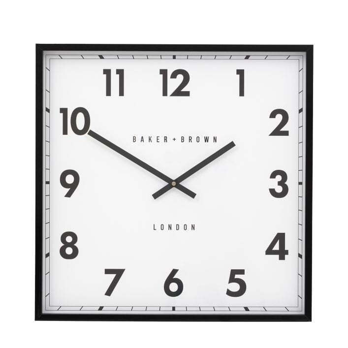 Baker & Brown London. Buxton Wall Clock Black 20" *NEW* - timeframedclocks