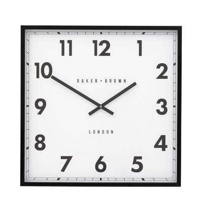 Baker & Brown London. Buxton Wall Clock Black 20" *NEW* - timeframedclocks