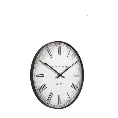 Baker & Brown London. Chester Wall Clock Black 20" *NEW* - timeframedclocks