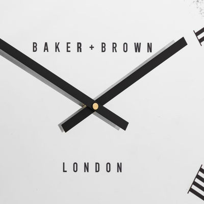 Baker & Brown London. Chester Wall Clock Black 20" *NEW* - timeframedclocks