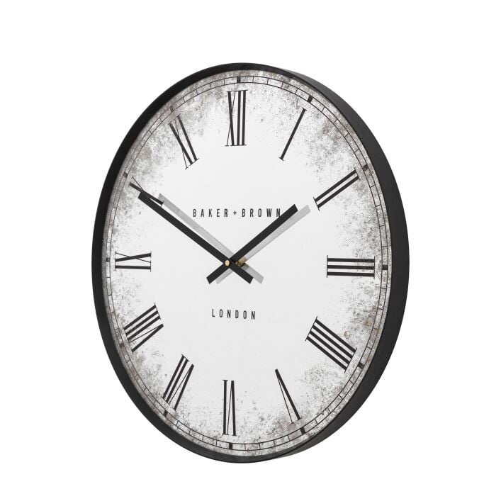 Baker & Brown London. Chester Wall Clock Black 20" *NEW* - timeframedclocks