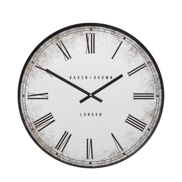 Baker & Brown London. Chester Wall Clock Black 20" *NEW* - timeframedclocks