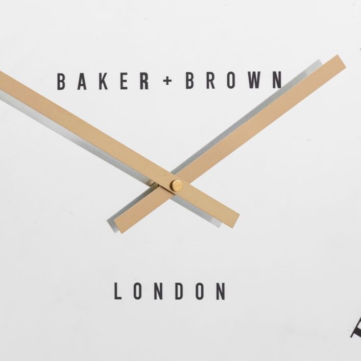 Baker & Brown London. Chester Wall Clock Gold 20" *NEW* - timeframedclocks