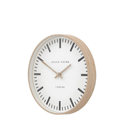 Baker & Brown London. Dunshalt Wall Clock Nordic Light Oak 12" *NEW PRE-ORDER DEL LATE MARCH* - timeframedclocks