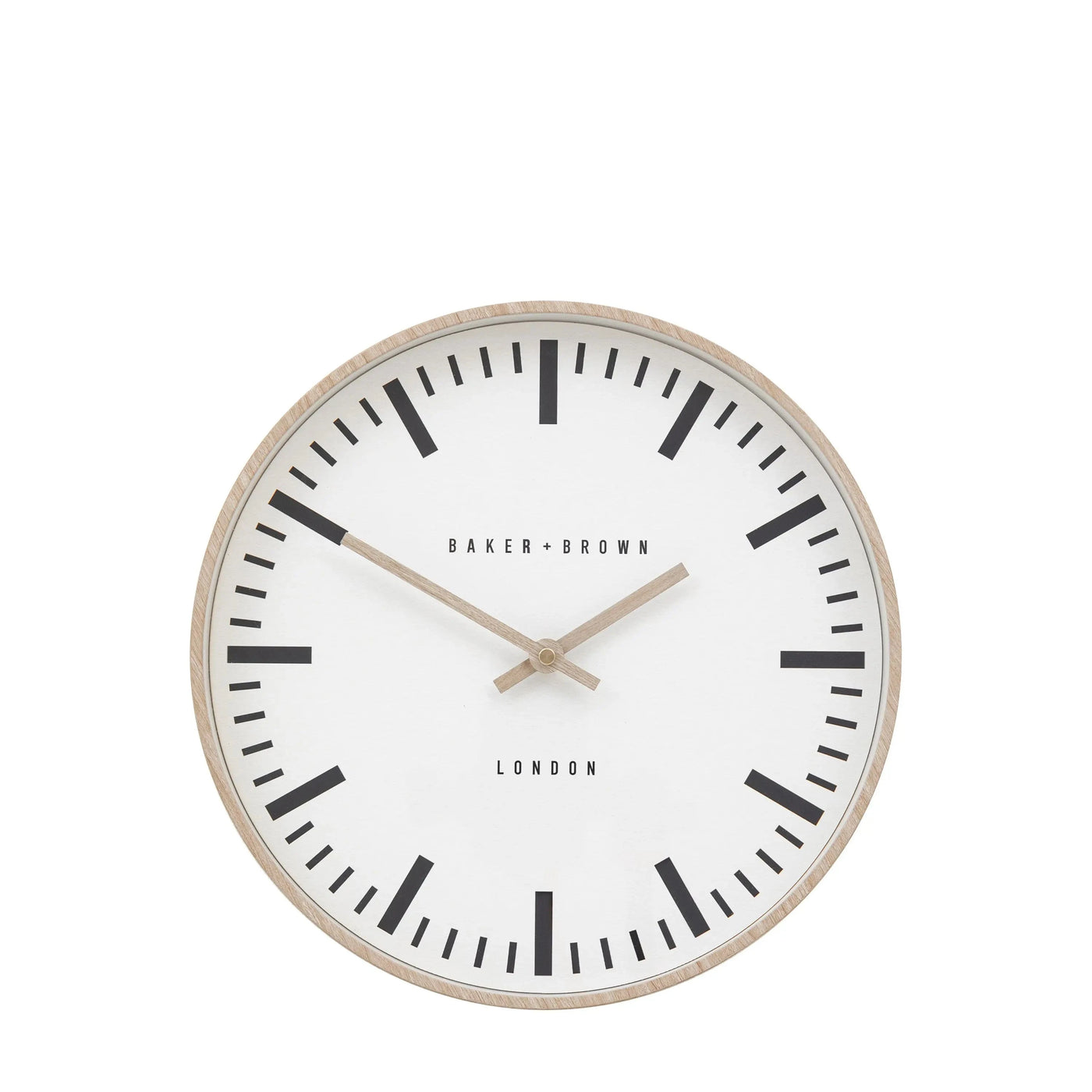 Baker & Brown London. Dunshalt Wall Clock Nordic Light Oak 12" *NEW PRE-ORDER DEL LATE MARCH* - timeframedclocks