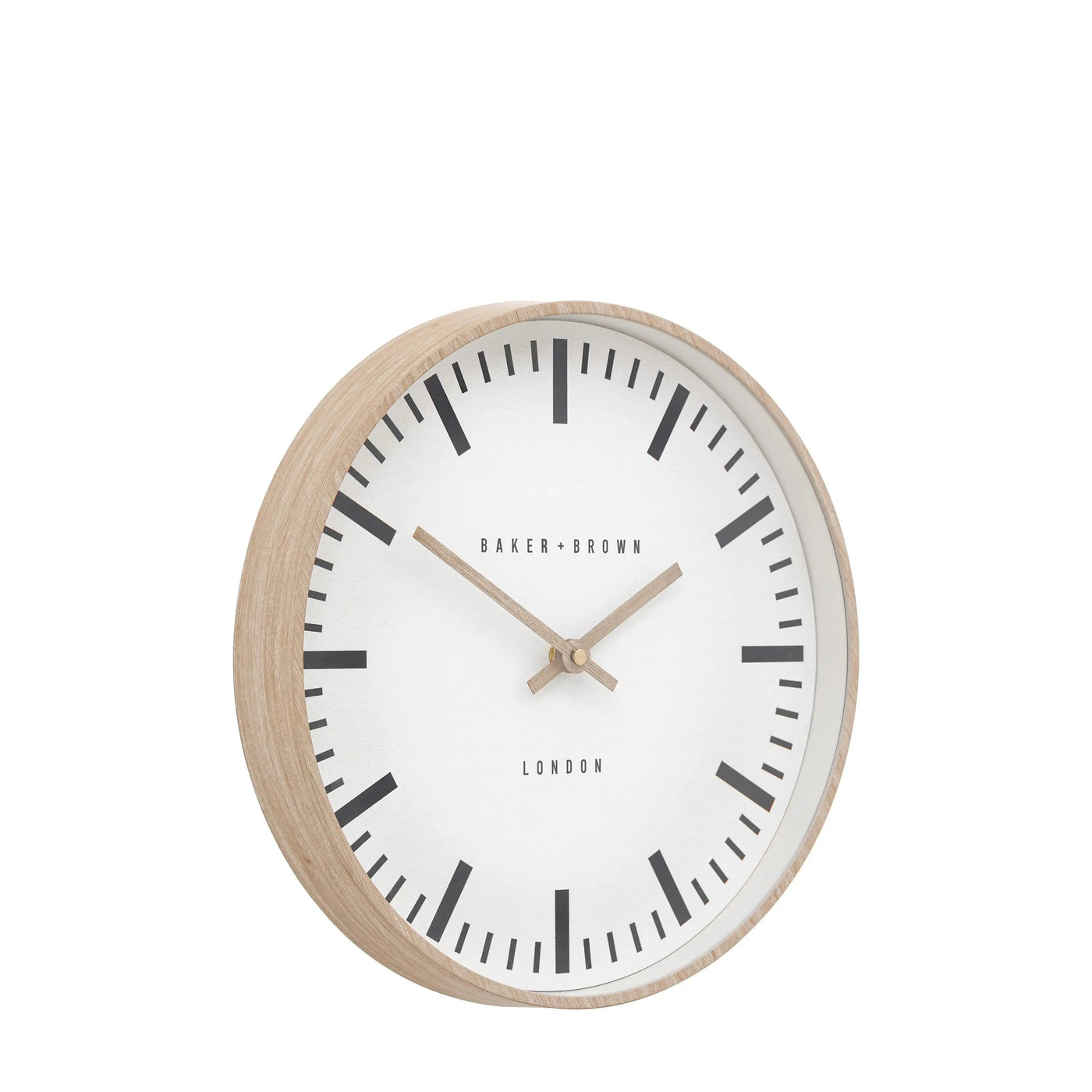 Baker & Brown London. Dunshalt Wall Clock Nordic Light Oak 12" *NEW PRE-ORDER DEL LATE MARCH* - timeframedclocks