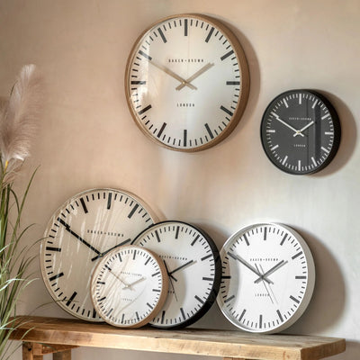 Baker & Brown London. Dunshalt Wall Clock Nordic Light Oak 12" *NEW PRE-ORDER DEL LATE MARCH* - timeframedclocks