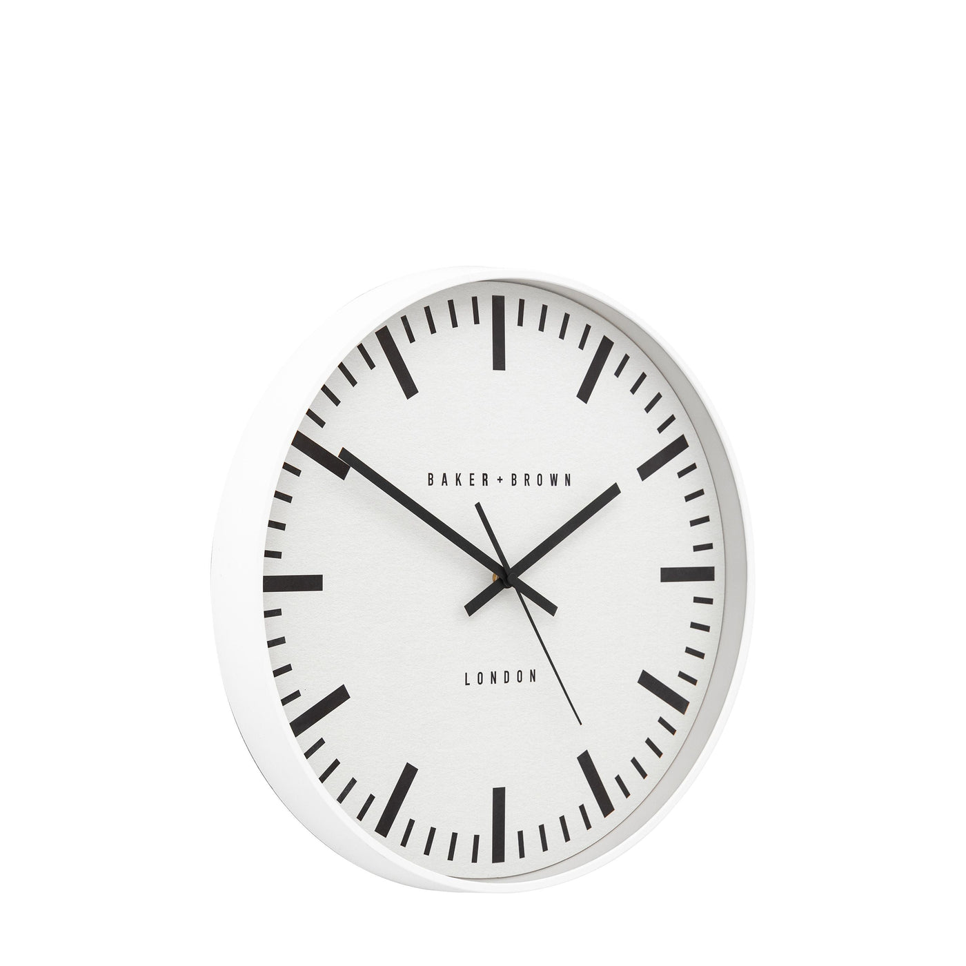 Baker & Brown London. Longstone Wall Clock White 16" *NEW* - timeframedclocks