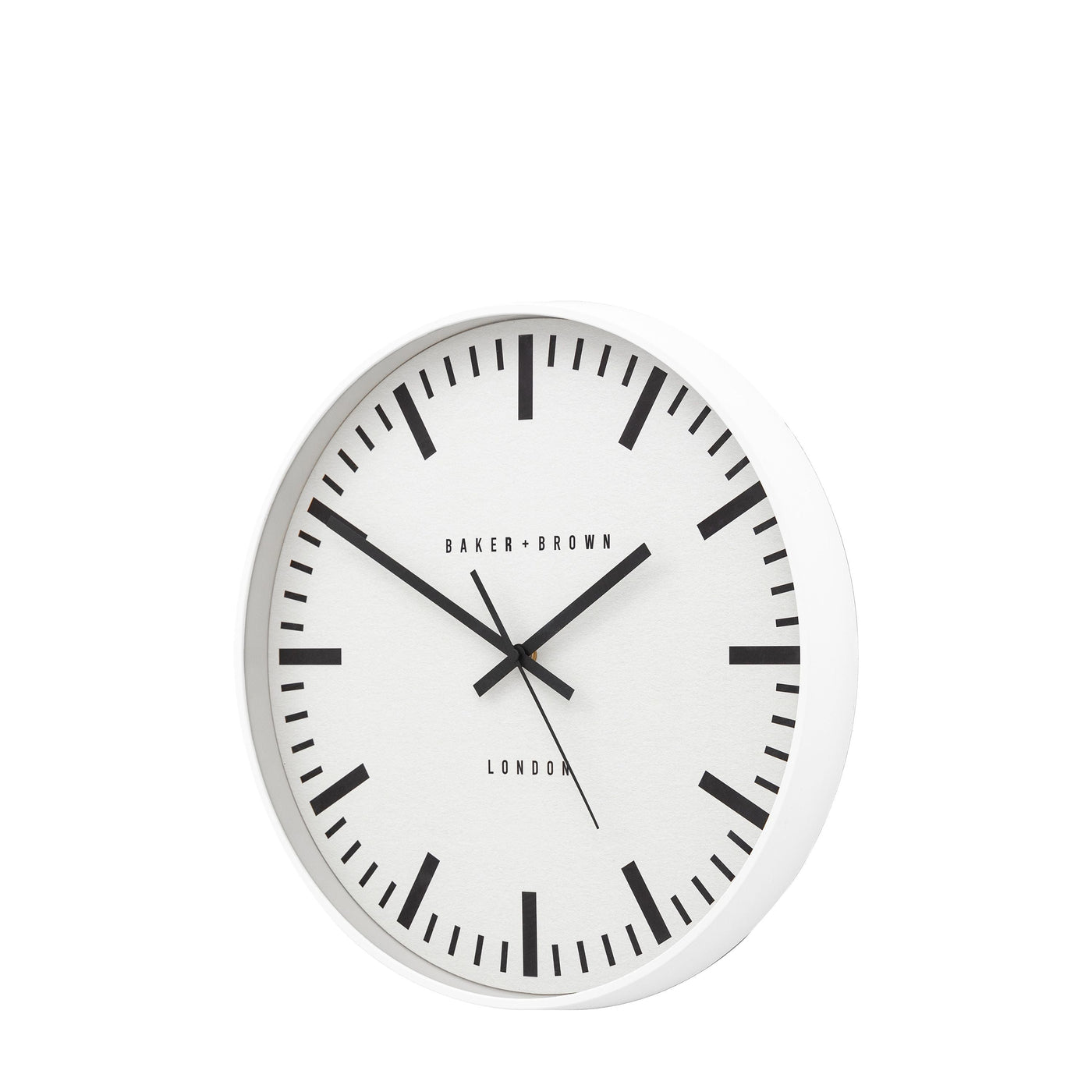 Baker & Brown London. Longstone Wall Clock White 16" *NEW* - timeframedclocks