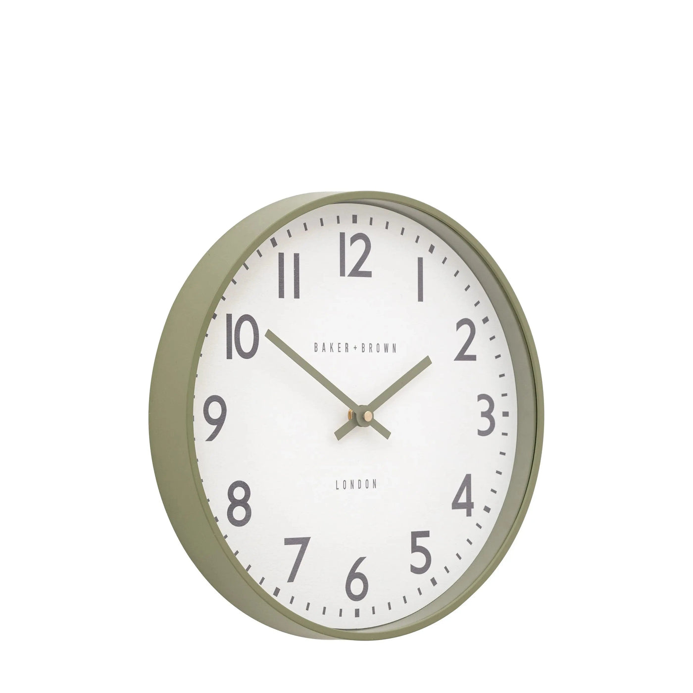 Baker & Brown London. Newburch Wall Clock Green 12" *NEW PRE-ORDER DEL LATE MARCH* - timeframedclocks