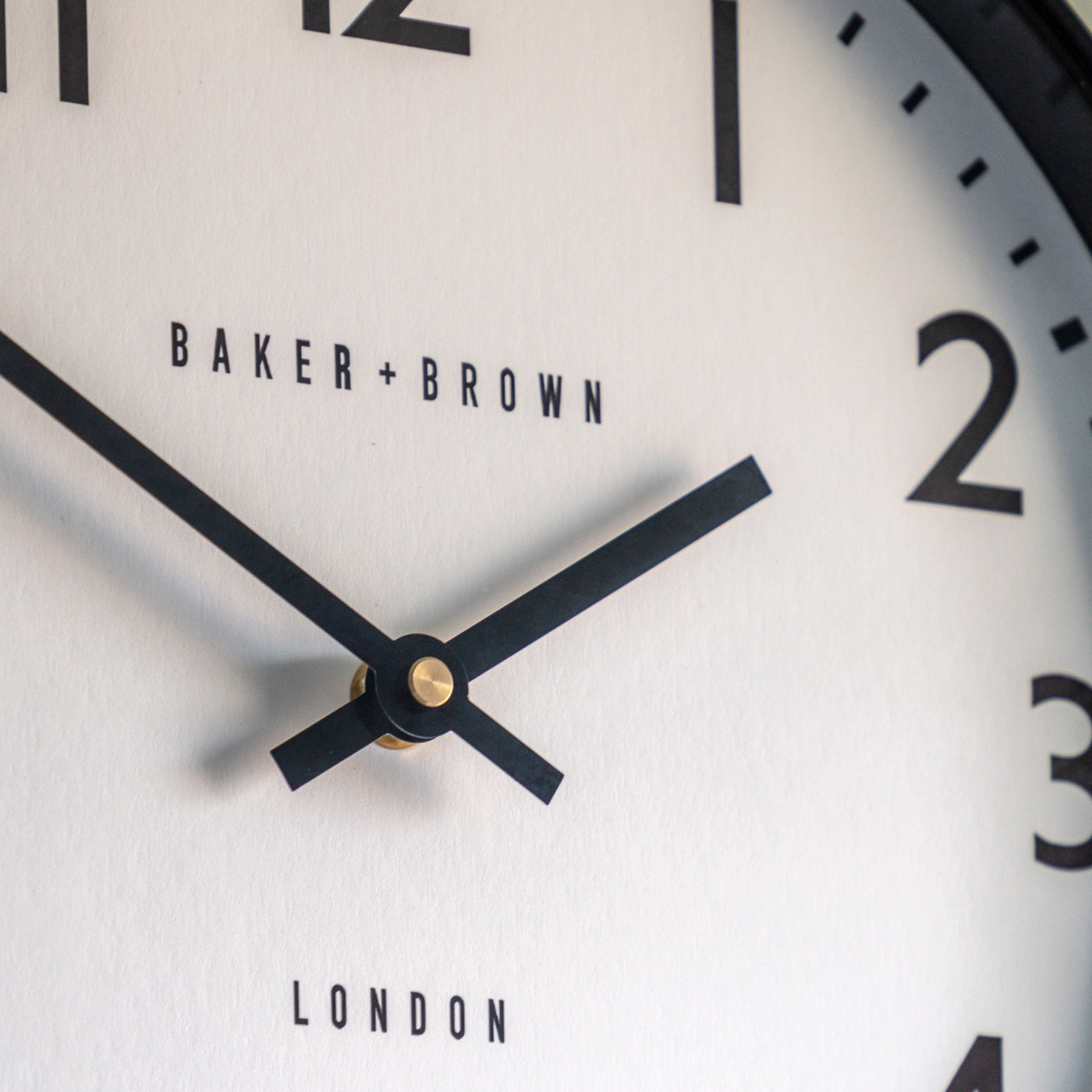 Baker & Brown London. Norton Wall Clock Black 12" *NEW* - timeframedclocks