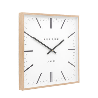 Baker & Brown London. Penhurst Wall Clock Light Oak 20" *NEW* - timeframedclocks