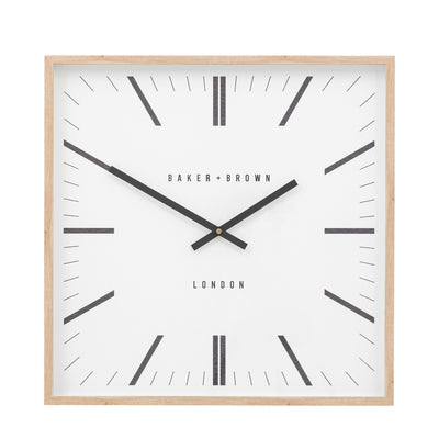 Baker & Brown London. Penhurst Wall Clock Light Oak 20" *NEW* - timeframedclocks