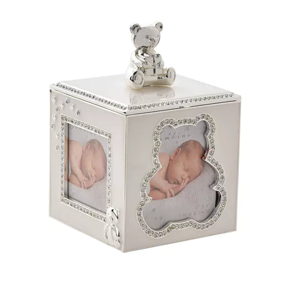 Bambino by Juliana® Silver Plated Bear Photo Frame Box *NEW* - timeframedclocks