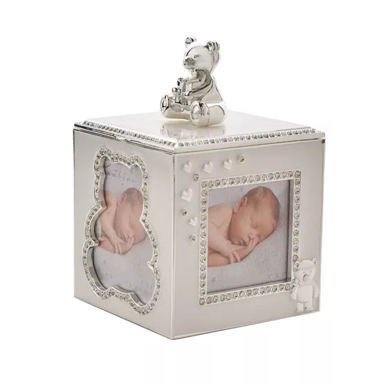 Bambino by Juliana® Silver Plated Bear Photo Frame Box *NEW* - timeframedclocks