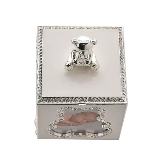 Bambino by Juliana® Silver Plated Bear Photo Frame Box *NEW* - timeframedclocks