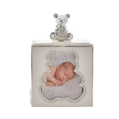 Bambino by Juliana® Silver Plated Bear Photo Frame Box *NEW* - timeframedclocks