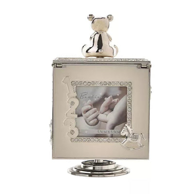 Bambino by Juliana® Silver Plated Rotating Music Photo Frame Box *NEW* - timeframedclocks