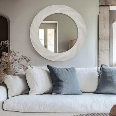 Barley Twist Mirror Off White *NEW* *PRE-ORDER DEL LATE FEB* - timeframedclocks