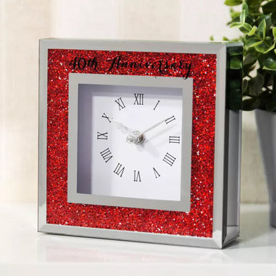 Celebrations® Crystal Border 40th Anniversary Mantel Clock *NEW* - timeframedclocks