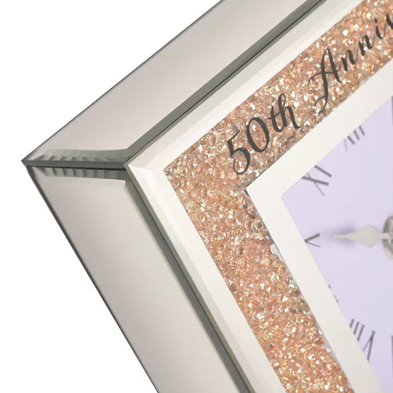 Celebrations® Crystal Border 50th Anniversary Mantel Clock *NEW* - timeframedclocks