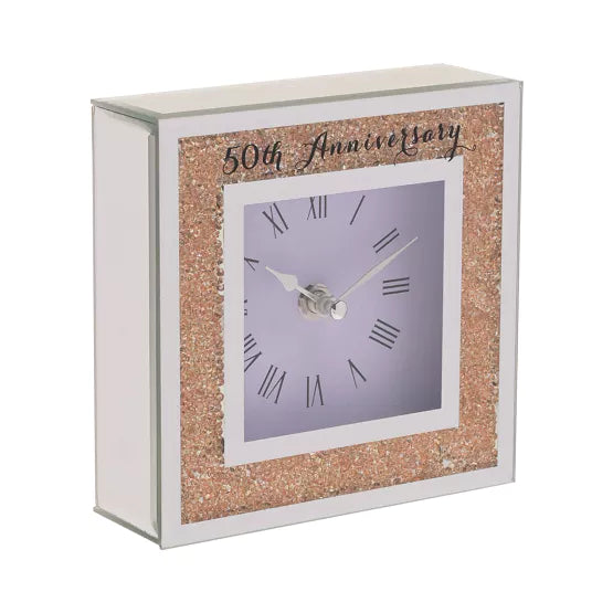 Celebrations® Crystal Border 50th Anniversary Mantel Clock *NEW* - timeframedclocks