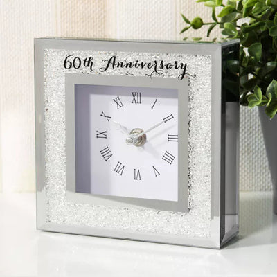 Celebrations® Crystal Border 60th Anniversary Mantel Clock *NEW* - timeframedclocks
