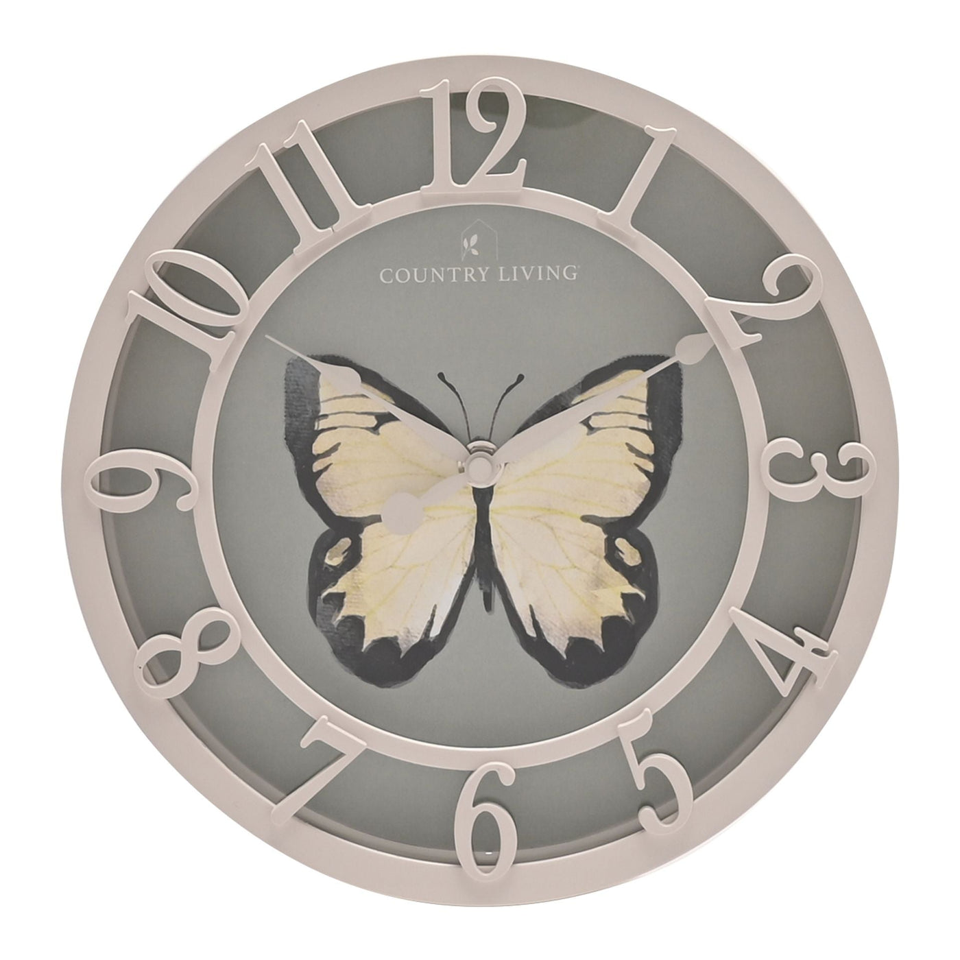 Country Living. Butterfly Outdoor Wall Clock 9.8" (25cm) *NEW* - timeframedclocks