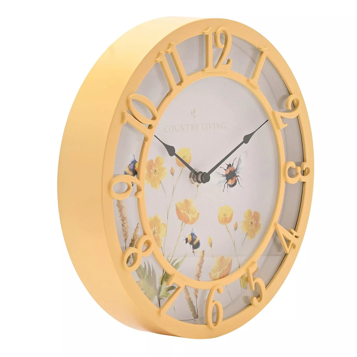 Country Living. Outdoor Clock 25cm - Yellow Floral *NEW PRE-ORDER DEL LATE JAN* - timeframedclocks