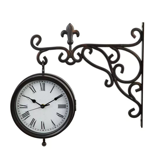 Country Living® Outdoor Wall Bracket Hanging Clock *NEW* - timeframedclocks